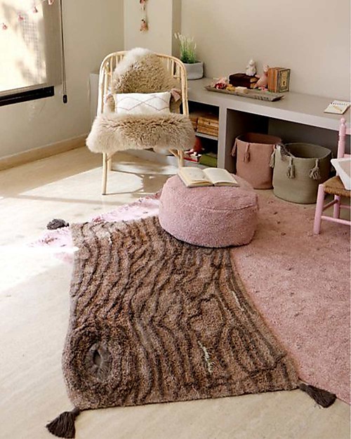 Lorena Canals Tappeto Lavabile Pine Tree - Marrone - Cotone Naturale (80x140 cm) Tappeti Arredo