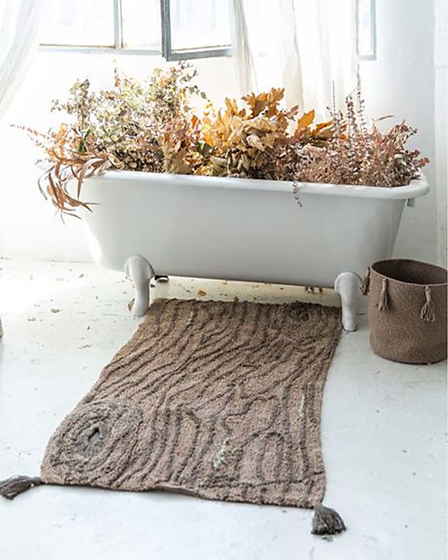Lorena Canals Tappeto Lavabile Pine Tree - Marrone - Cotone Naturale (80x140 cm) Tappeti Arredo