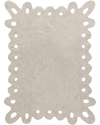 Lorena Canals Tappeto Lavabile Pizzo Beige - Cotone (120 x 160 cm) Tappeti