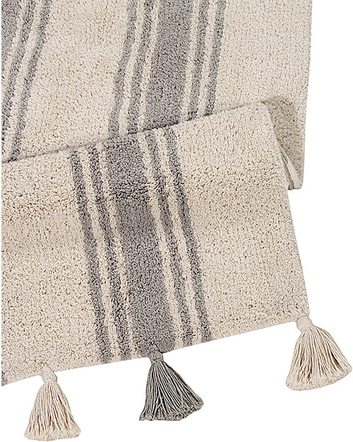 Lorena Canals Tappeto Lavabile, Righe Grigio Ghiaccio - 100% Cotone (120cm x 160cm) Tappeti Arredo