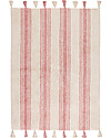 Lorena Canals Tappeto Lavabile, Righe Rosa Corallo - 100% Cotone (120cm x 160cm) Tappeti Arredo
