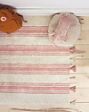 Lorena Canals Tappeto Lavabile, Righe Rosa Corallo - 100% Cotone (120cm x 160cm) Tappeti Arredo