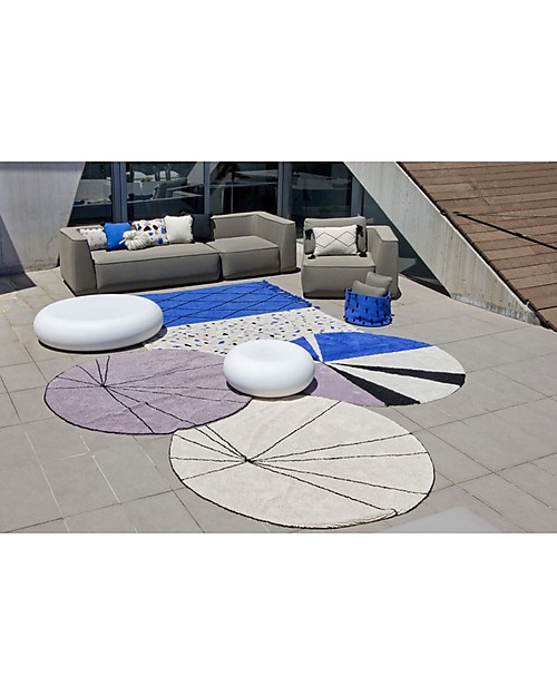 Lorena Canals Tappeto lavabile rotondo Trace, Beige - 100% cotone (160 cm) Tappeti Arredo