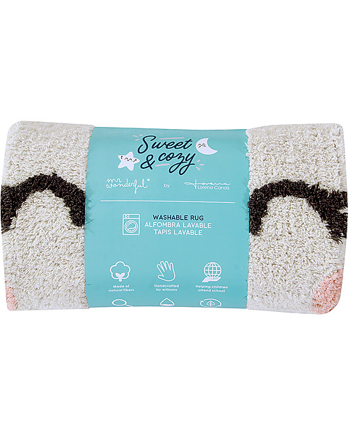 Lorena Canals Tappeto Lavabile Smile Like a Llama - Cotone (82x120 cm) Tappeti Arredo