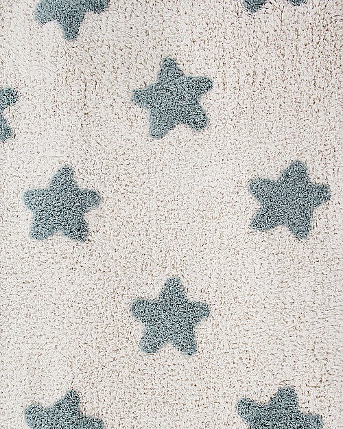 Lorena Canals Tappeto Lavabile Stars Natural - Vintage Blu - 100% Cotone (120 x 160 cm) Tappeti Arredo