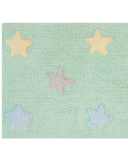 Lorena Canals Tappeto Lavabile Stars - Tricolore Soft Mint - Cotone -  (120x160 cm) unisex (bambini)