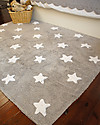 Lorena Canals Tappeto Lavabile Stelle Bianche, Grigio - 100% Cotone (120cm x 160cm) Tappeti Arredo