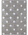 Lorena Canals Tappeto Lavabile Stelle Bianche, Grigio - 100% Cotone (120cm x 160cm) Tappeti Arredo