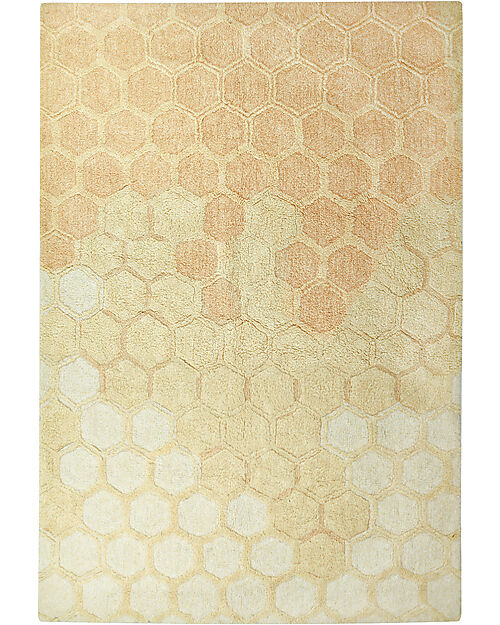 Lorena Canals Tappeto Lavabile - Sweet Honey - Avorio/Oro - Cotone - Collezione Planet Bee - 140 x 200 cm Tappeti Arredo