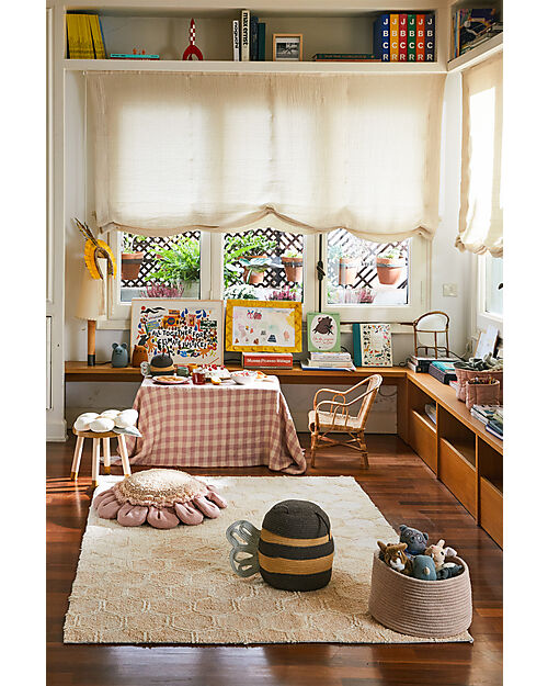 Lorena Canals Tappeto Lavabile - Sweet Honey - Avorio/Oro - Cotone - Collezione Planet Bee - 140 x 200 cm Tappeti Arredo