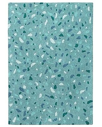 Lorena Canals Tappeto Lavabile Terrazzo, Verde Smeraldo - 100% cotone (140 x 200 cm) Tappeti