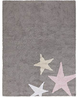 Lorena Canals Tappeto Lavabile Three Stars Grigio-Rosa - 100% Cotone (120 x 160 cm) Tappeti_