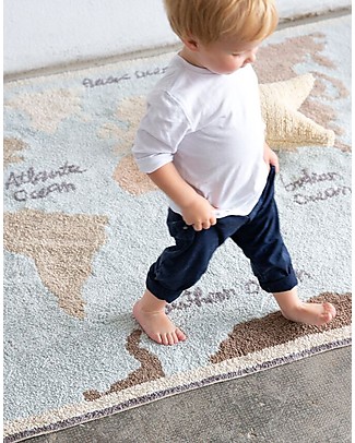 Lorena Canals Tappeto Lavabile Vintage Map, Back to school - 100% Cotone (140 x 200 cm) Tappeti
