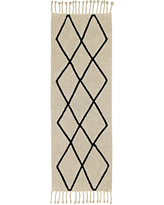 Lorena Canals Tappeto Lungo Lavabile Black and White, Bereber Beige - 100% Cotone (80cm x 230cm) Tappeti_