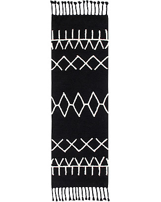 Lorena Canals Tappeto Lungo Lavabile Black and White, Bereber Nero - 100% Cotone (80cm x 230cm) Tappeti_