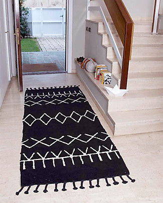 Lorena Canals Tappeto Lungo Lavabile Black and White, Bereber Nero - 100% Cotone (80cm x 230cm) Tappeti_