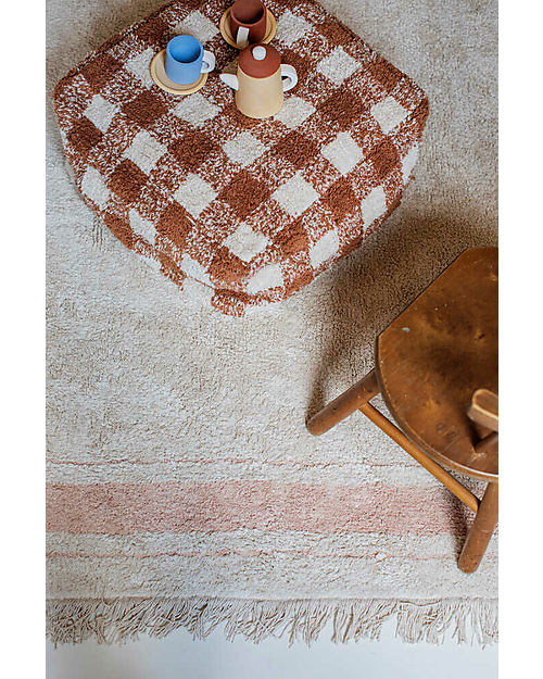 Lorena Canals Tappeto - Panna e Rosa - Cotone Organico - Little Chefs Collection - 140 x 200 cm Tappeti Arredo