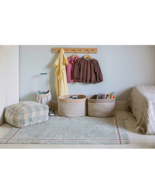 Lorena Canals Tappeto Righe - Salvia - Cotone Organico - Little Chefs Collection - 90 x 130 cm Tappeti Arredo