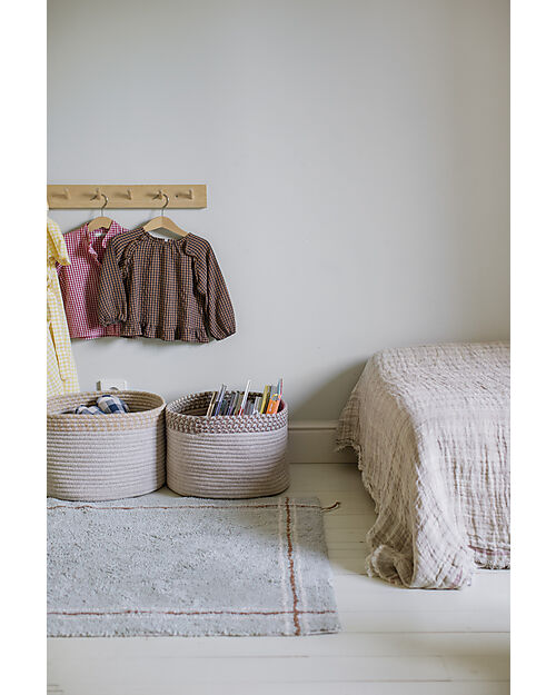 Lorena Canals Tappeto Righe - Salvia - Cotone Organico - Little Chefs Collection - 90 x 130 cm Tappeti Arredo