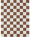 Lorena Canals Tappeto Scacchi - Caramello - Cotone Organico - Little Chefs Collection - 120 x 160 cm Tappeti Arredo