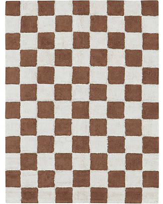 Lorena Canals Tappeto Scacchi - Caramello - Cotone Organico - Little Chefs Collection Tappeti Arredo