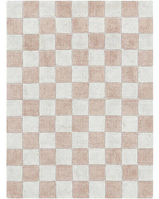 Lorena Canals Tappeto Scacchi - Rosa - Cotone Organico - Little Chefs Collection Tappeti Arredo