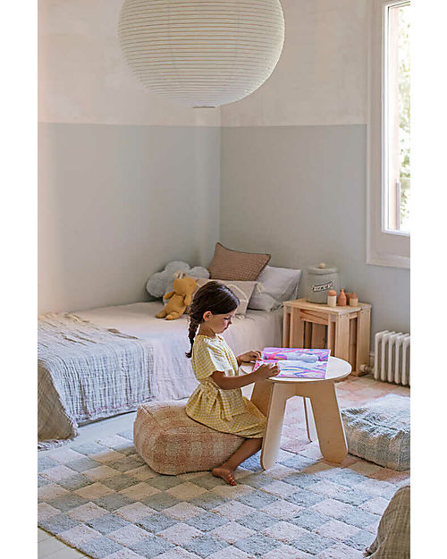 Lorena Canals Tappeto Scacchi - Salvia - Cotone Organico - Little Chefs Collection - 120 x 160 cm Tappeti Arredo