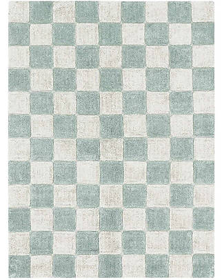 Lorena Canals Tappeto Scacchi - Salvia - Cotone Organico - Little Chefs Collection Tappeti Arredo