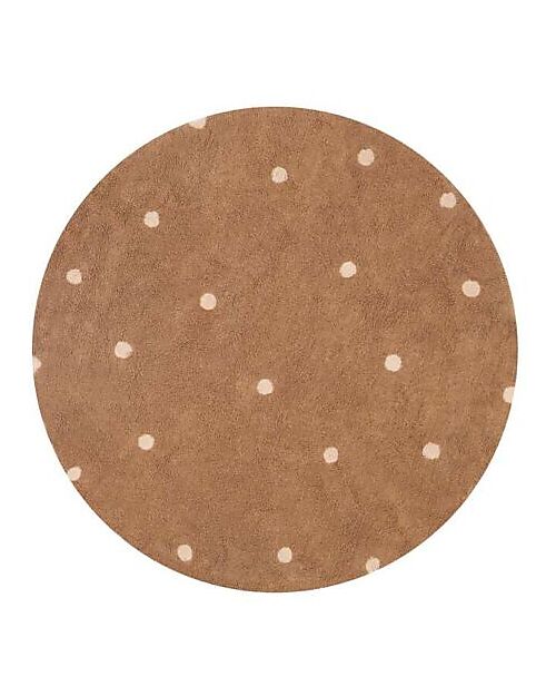 Lorena Canals Tappeto Tondo - Dot - Marrone/Rosa - Cotone - Mushrooms Collection - Diametro 140 cm Tappeti Arredo