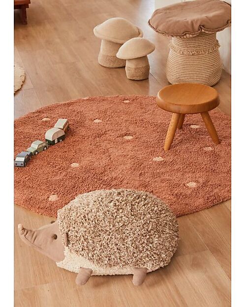 Lorena Canals Tappeto Tondo - Dot - Marrone/Rosa - Cotone - Mushrooms Collection - Diametro 140 cm Tappeti Arredo