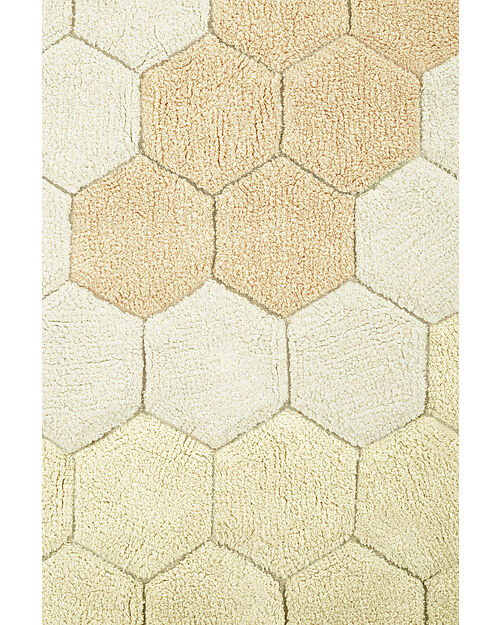 Lorena Canals Tappeto Tondo - Honeycomb - Avorio/Oro - Cotone - Collezione Planet Bee - Diametro 140 cm Tappeti Arredo