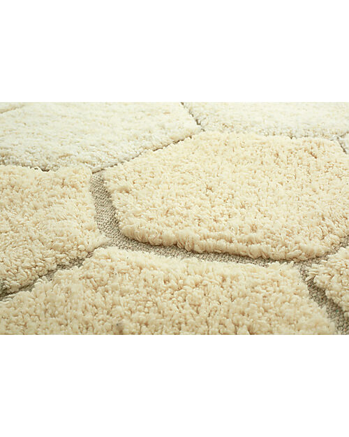 Lorena Canals Tappeto Tondo - Honeycomb - Avorio/Oro - Cotone - Collezione Planet Bee - Diametro 140 cm Tappeti Arredo