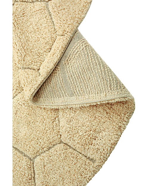 Lorena Canals Tappeto Tondo - Honeycomb - Avorio/Oro - Cotone - Collezione Planet Bee - Diametro 140 cm Tappeti Arredo