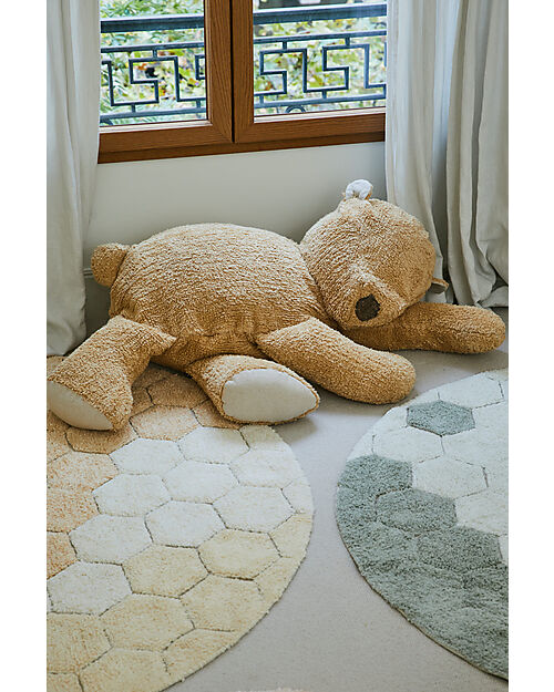 Lorena Canals Tappeto Tondo - Honeycomb - Avorio/Oro - Cotone - Collezione Planet Bee - Diametro 140 cm Tappeti Arredo