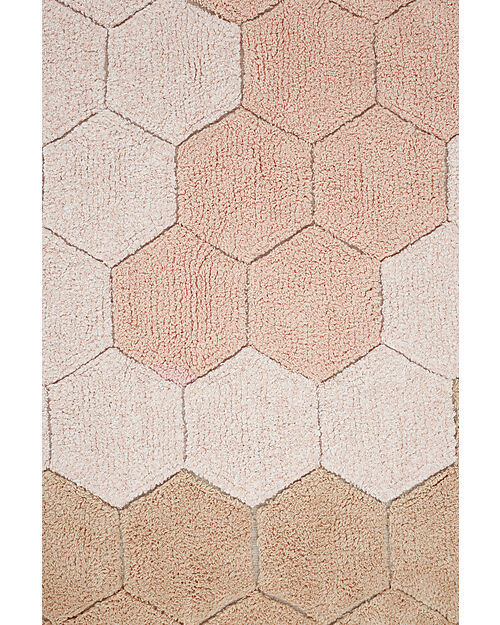 Lorena Canals Tappeto Tondo - Honeycomb - Avorio/Rosa - Cotone - Collezione Planet Bee - Diametro 140 cm Tappeti Arredo