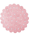 Lorena Canals Tappeto Tondo Lavabile a Pois, Rosa - 100% Cotone (Diametro 140 cm) Tappeti Arredo