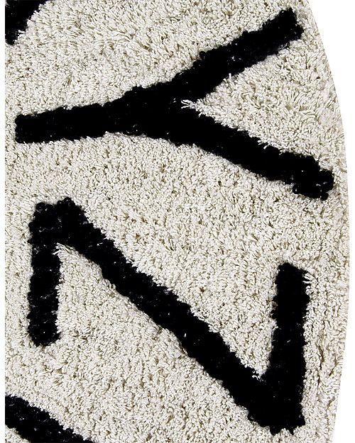 Lorena Canals Tappeto Tondo Lavabile ABC, Beige/Nero, 100% cotone (diametro 150 cm) Tappeti Arredo