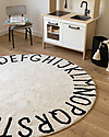 Lorena Canals Tappeto Tondo Lavabile ABC, Beige/Nero, 100% cotone (diametro 150 cm) Tappeti Arredo