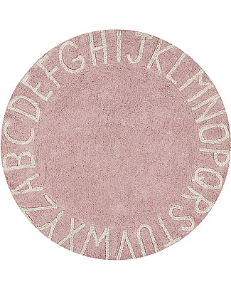 Lorena Canals Tappeto Tondo Lavabile ABC, Rosa/Panna, 100% cotone (diametro 150 cm) Tappeti Arredo