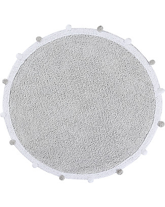 Lorena Canals Tappeto Tondo Lavabile Bubbly - Grigio Chiaro - 120 cm diametro Tappeti