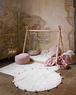 Lorena Canals Tappeto Tondo Lavabile Bubbly - Rosa Vintage - 120 cm diametro Tappeti_