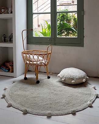 Lorena Canals Tappeto Tondo Lavabile Bubbly - Verde Oliva - 120 cm diametro Tappeti Arredo