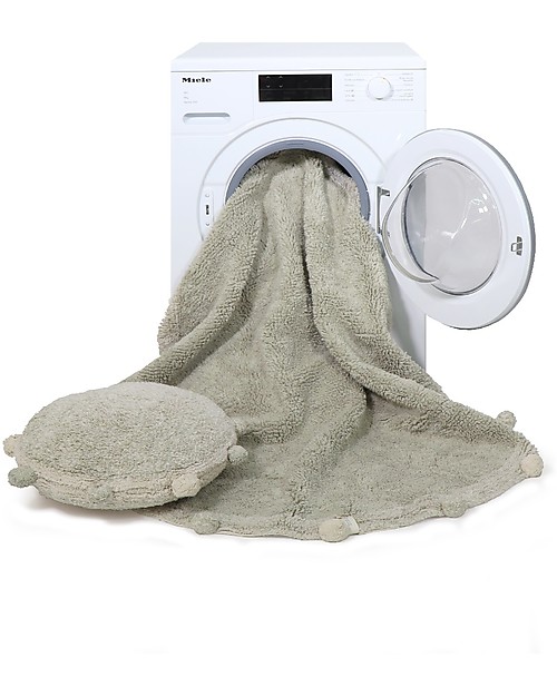 Lorena Canals Tappeto Tondo Lavabile Bubbly - Verde Oliva - 120 cm diametro Tappeti Arredo