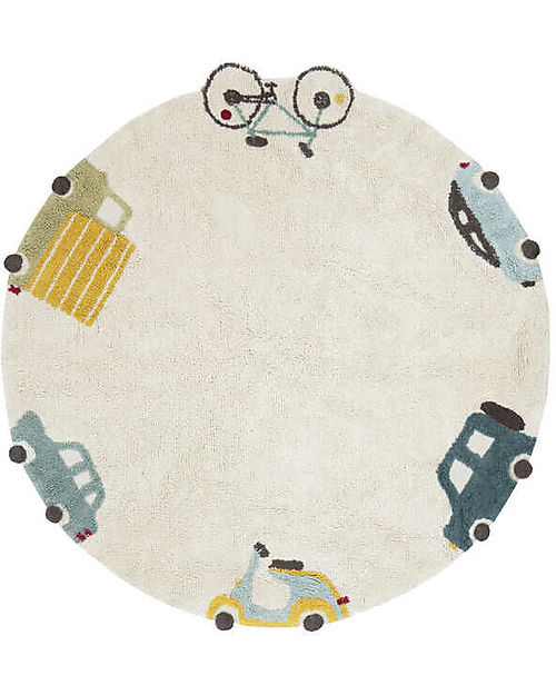 Lorena Canals Tappeto Tondo Lavabile Wheels - Eco City - Diametro 140 cm Tappeti Arredo