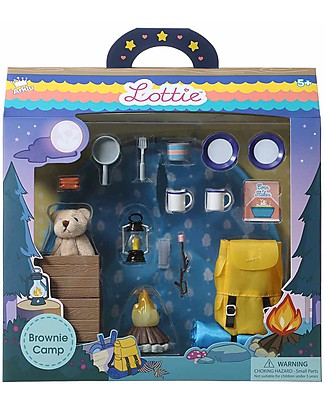 Lottie Set da gioco Campeggio, per la Bambola Lottie Capo Scout Case delle Bambole