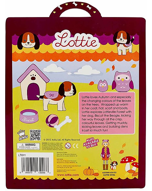 Lottie Set di Accessori il Beagle Biscotto, per la Bambola Lottie Foglie di Autunno Accessori Bambole