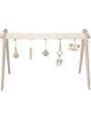 Loullou Baby Gym Set, Palestrina in Legno per Bambino + Giochi da Appendere Blu Palestrine