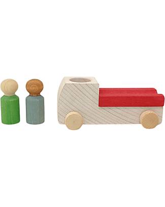 Lubulona Ambulanza con 2 Figure - Legno di Faggio FSC-PEFC Costruzioni in Legno