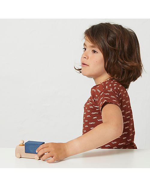 Lubulona Camion con Figura - Blu - Legno di Faggio e Acero FSC-PEFC Macchine e Trenini  in Legno