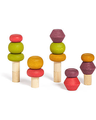 Lubulona Set Alberi Impilabili - Autunno - Legno di Faggio FSC-PEFC Costruzioni in Legno